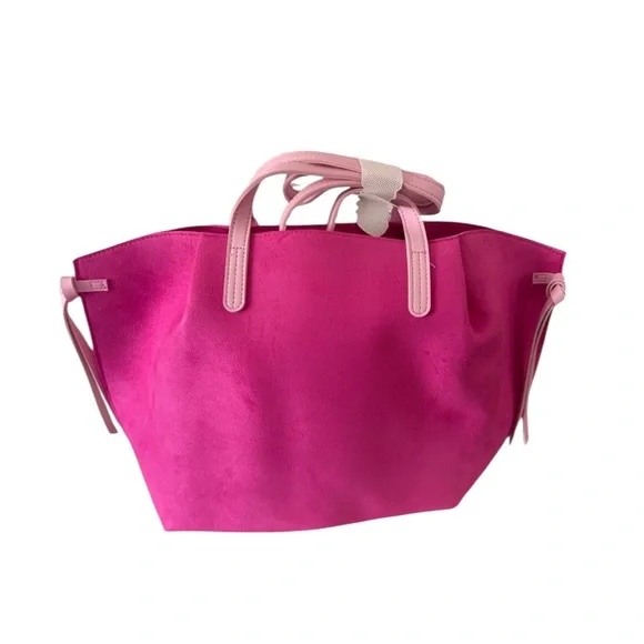 Juicy Couture Large Fuchsia Leather Pink Tote Bag NWT - Picture 5 of 6